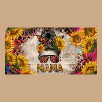 Mess Bun Mama With Sunflowers And Colorful Leopard License Plate Vintage Hoodie | Teevron