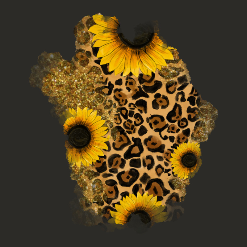 Glitter Sunflowers Leopard Patch Heavy Core Tee by RanaPortraitStore | Teevron