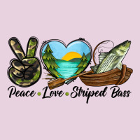 Camouflage Peace Love Striped Bass Ladies Tee | Teevron