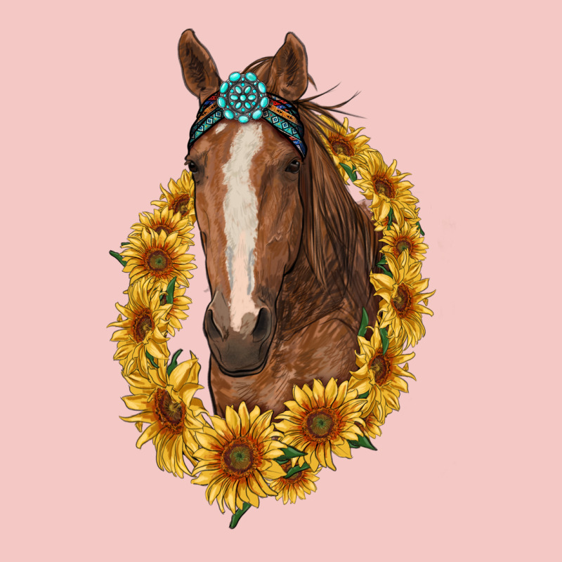 Brown Horse With Gemstone And Sunflowers Urban Heavy Tee by RanaPortraitStore | Teevron
