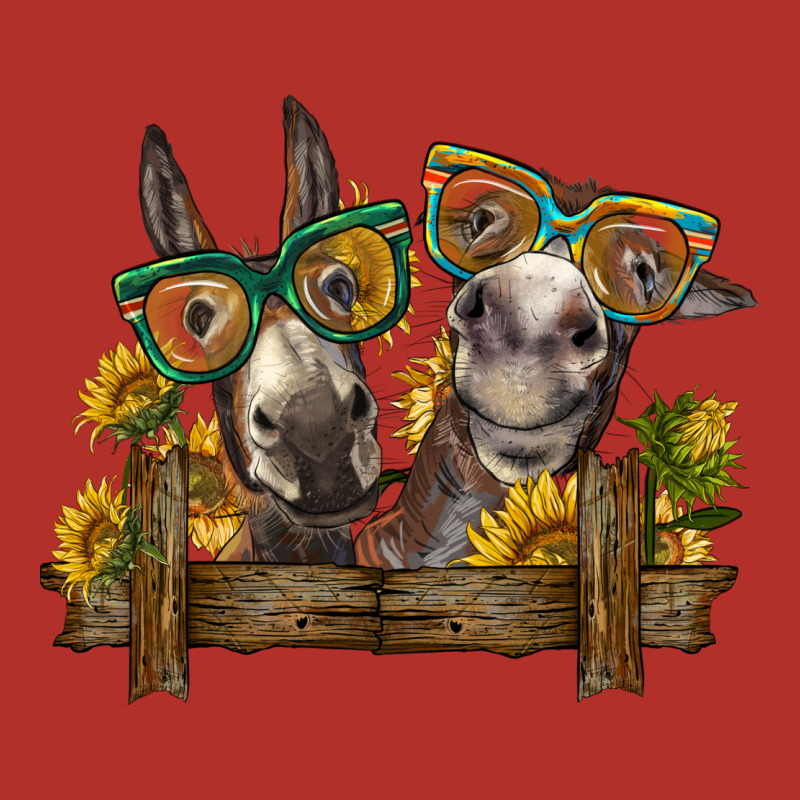 2 Donkeys With Sunflowers Premium Hoodie by BarkalooDesign | Teevron