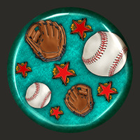 Baseball With Sunflower Round Earrings Heavy Core Tee | Teevron