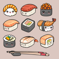Happy Sushi Kawaii Anime Japanese Food Lover Funny Illustration Gift Premium Hoodie | Teevron