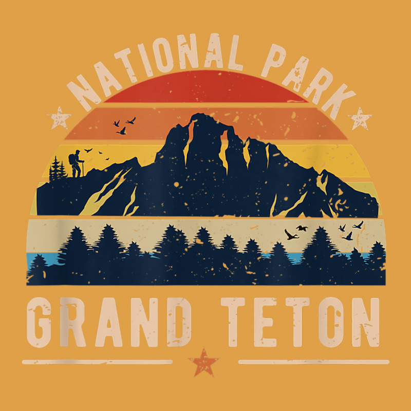 National Park Grand Teton Vintage Retro Hiking Premium Hoodie by linhVisuals | Teevron