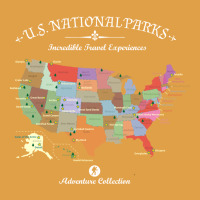 Us National Parks Map Colorful With All 59 National Parks Premium Hoodie | Teevron