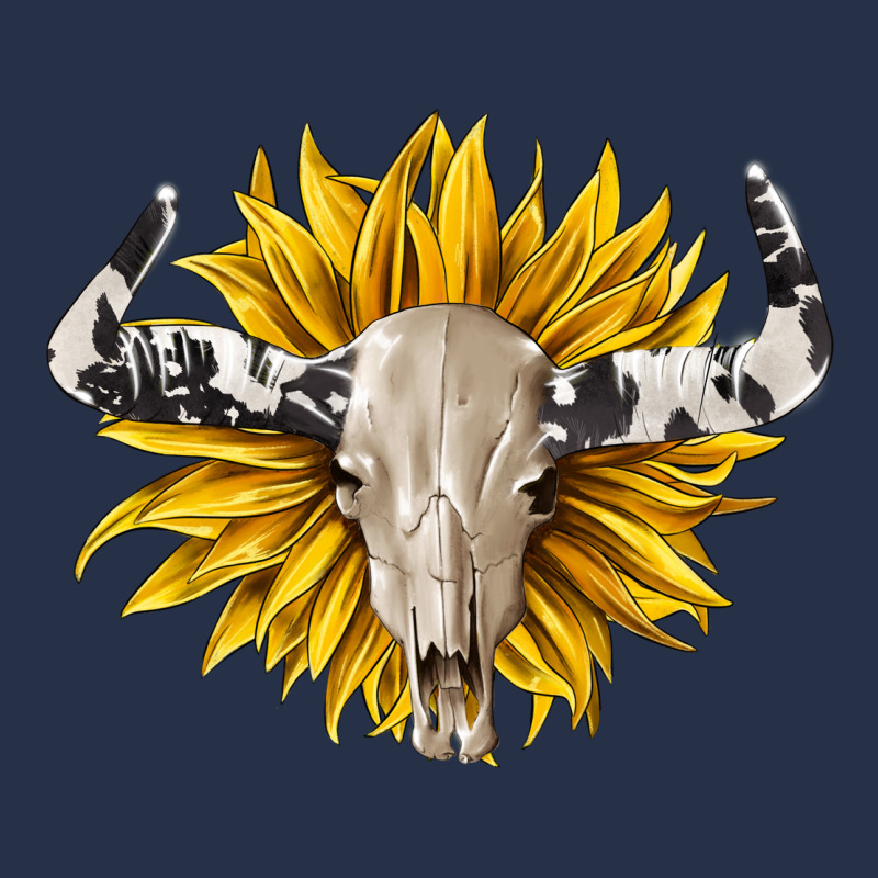Cowhide Bull Skull And Sunflower Premium Hoodie by BarkalooDesign | Teevron