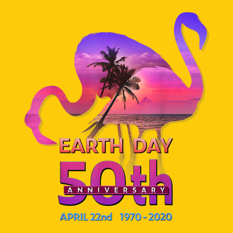 Earth Day 50th Anniversary Pink Flamingos Sunset Silhouette Premium Hoodie by linhVisuals | Teevron