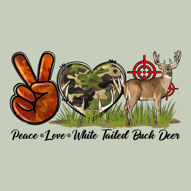 Peace Love White Tailed Buck Deer Ladies Tee by LillyAllenDesigns | Teevron