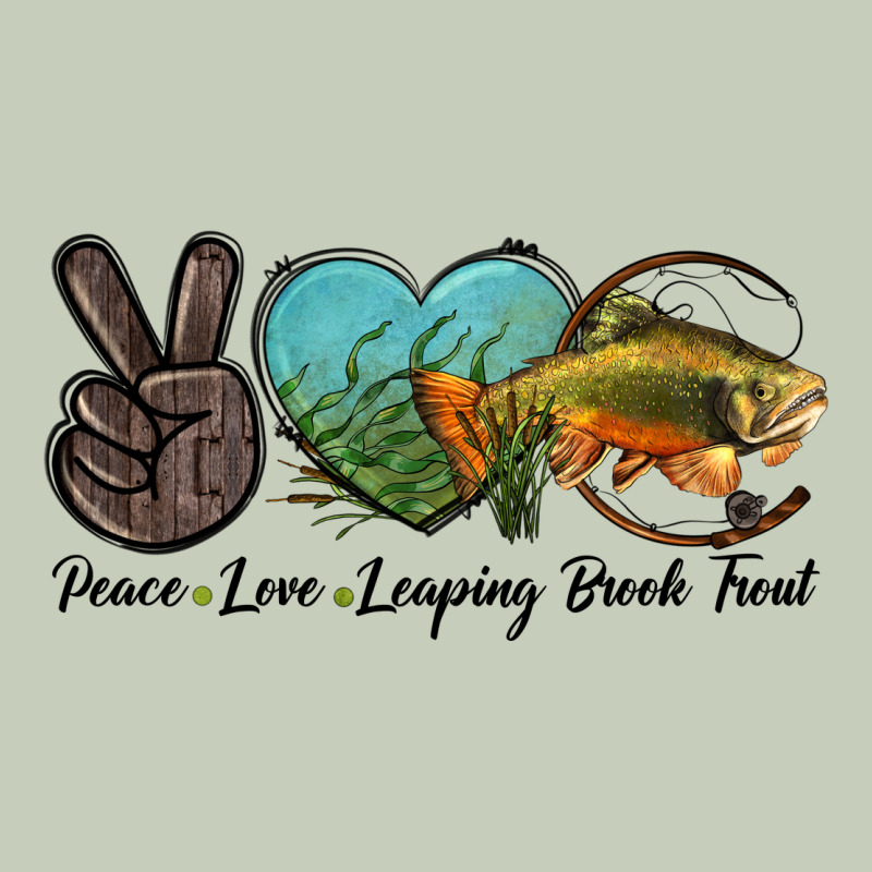 Peace Love Leaping Brook Trout Ladies Tee by LillyAllenDesigns | Teevron