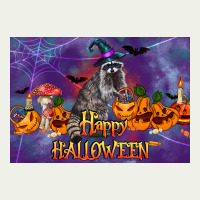 Happy Halloween Raccoon Urban Heavy Tee | Teevron