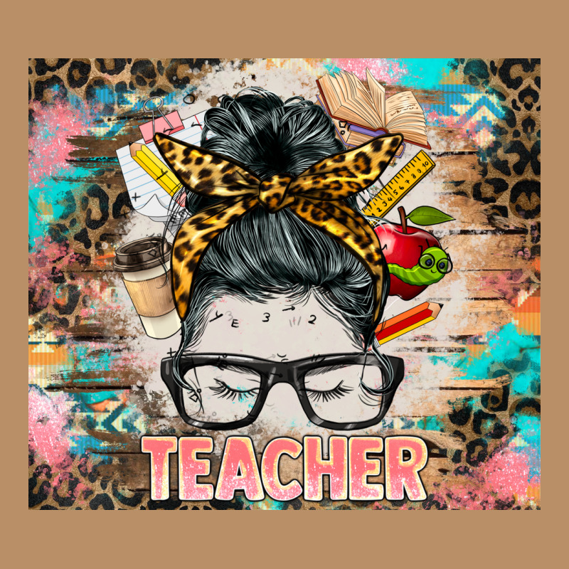 Teacher Messy Bun Tumbler Vintage Hoodie by BarkalooDesign | Teevron