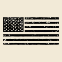 Black American Flag Distressed Effect Minimalist Premium Premium Hoodie | Teevron