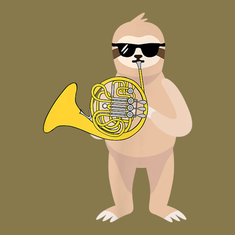 Funny Sloth Wearing Sunglasses Playing French Horn Premium Hoodie by linhVisuals | Teevron