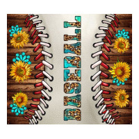 baseball with sunflower and gemstone tumbler | Teevron