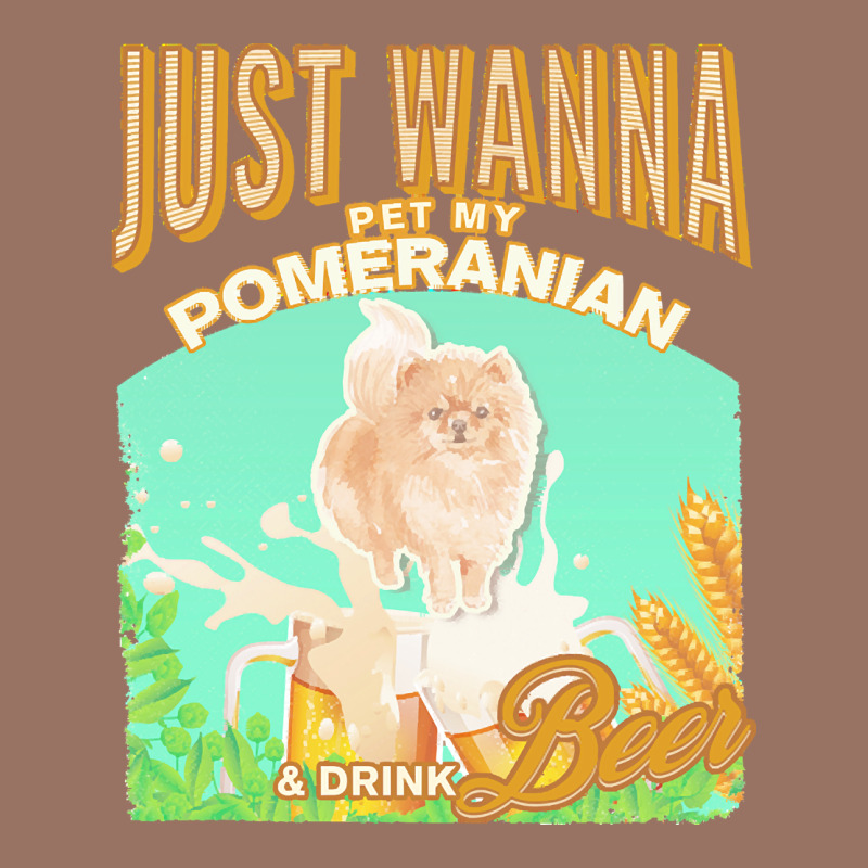 Pommeranian T  Shirt Dog Owner, Just Wanna Pet My Pommeranian & Drink Premium Hoodie by linhVisuals | Teevron