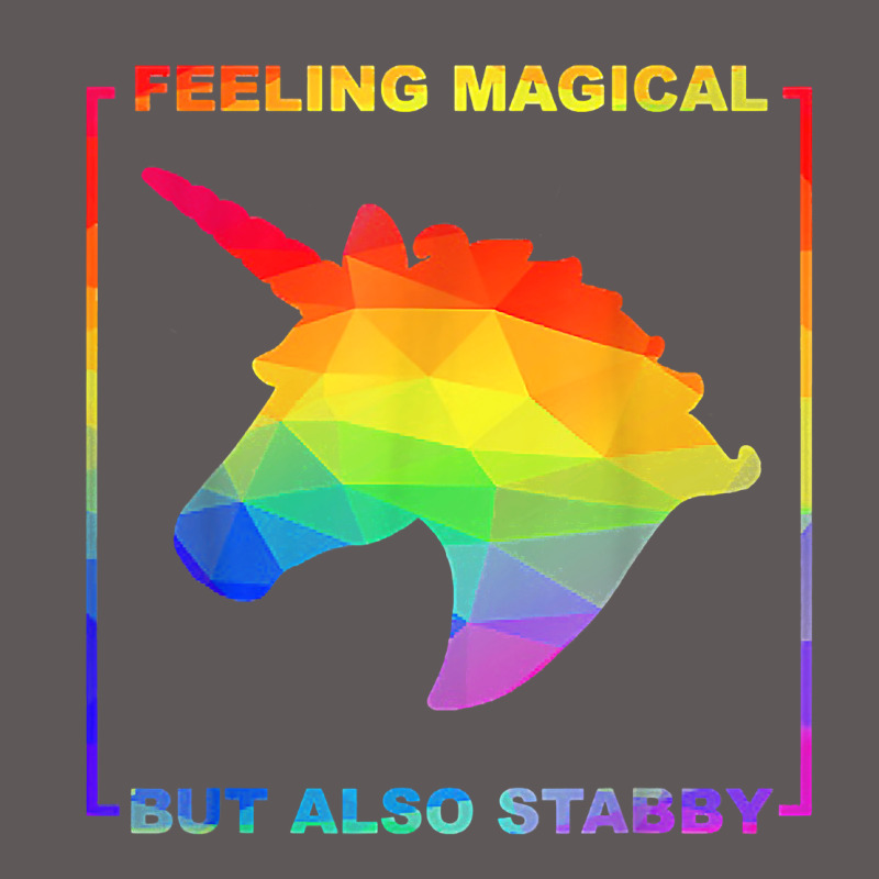 Feeling Magical But Also Stabby Unicorn Rainbow T Shirt Premium Hoodie by linhVisuals | Teevron