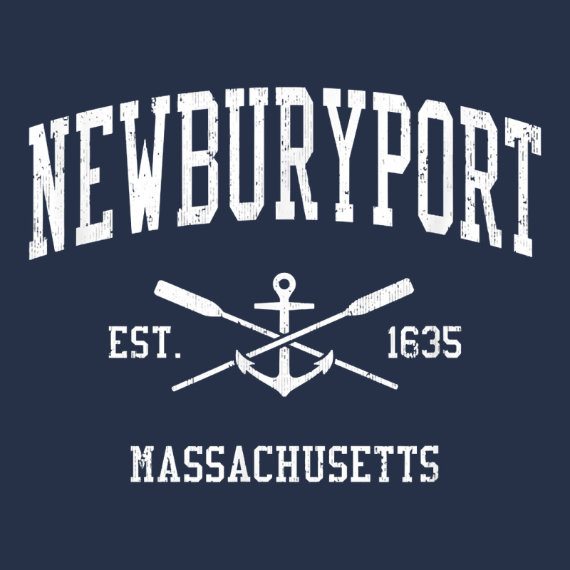 Newburyport Ma Vintage Crossed Oars & Boat Anchor Sports T Shirt Premium Hoodie by linhVisuals | Teevron