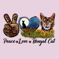 Peace Love Bengal Cat Head Ladies Tee | Teevron
