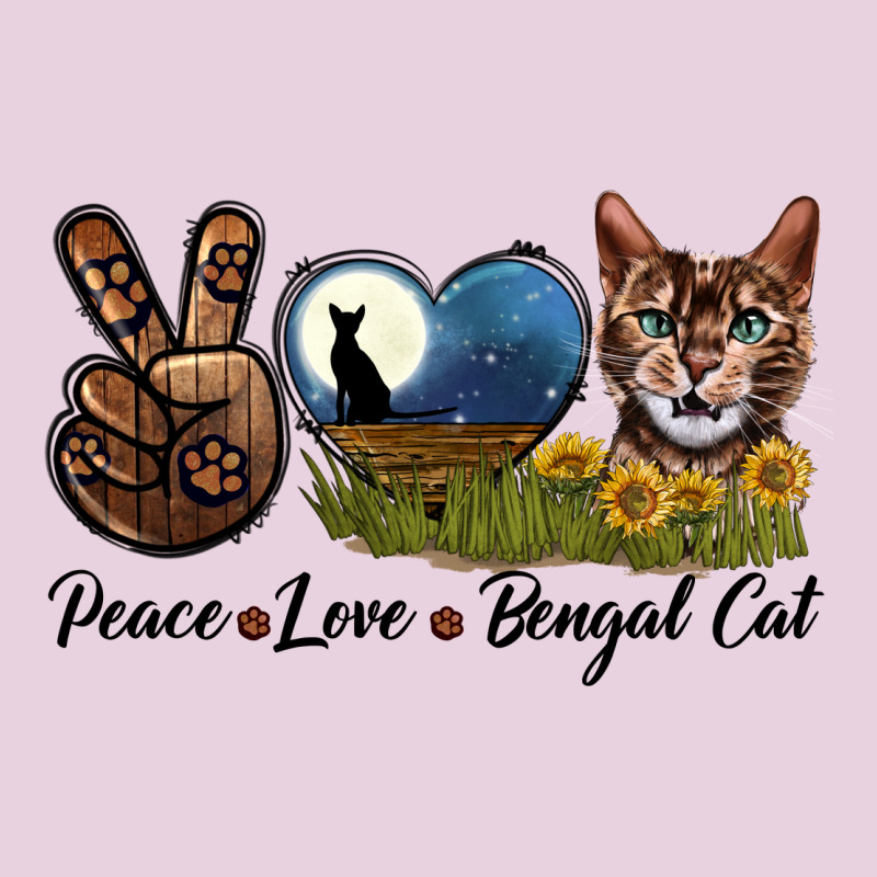 Peace Love Bengal Cat Head Ladies Tee by LillyAllenDesigns | Teevron