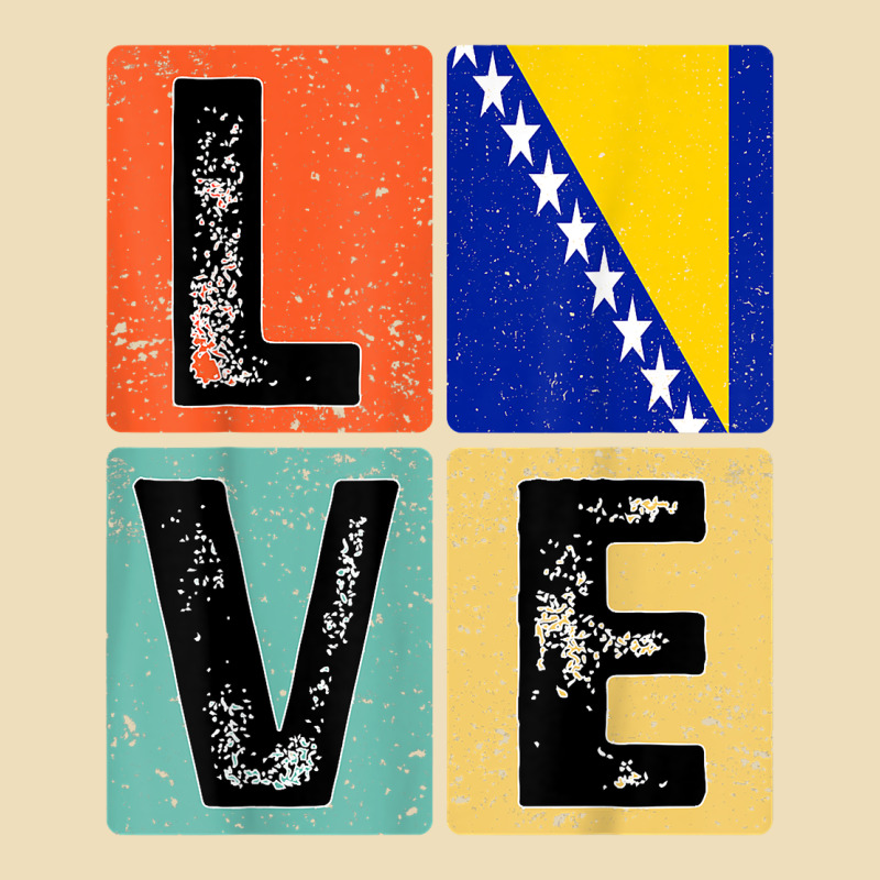 Vintage Retro I Love Bosnia Flag For Bosnian Pride Gift T Shirt Premium Hoodie by linhVisuals | Teevron