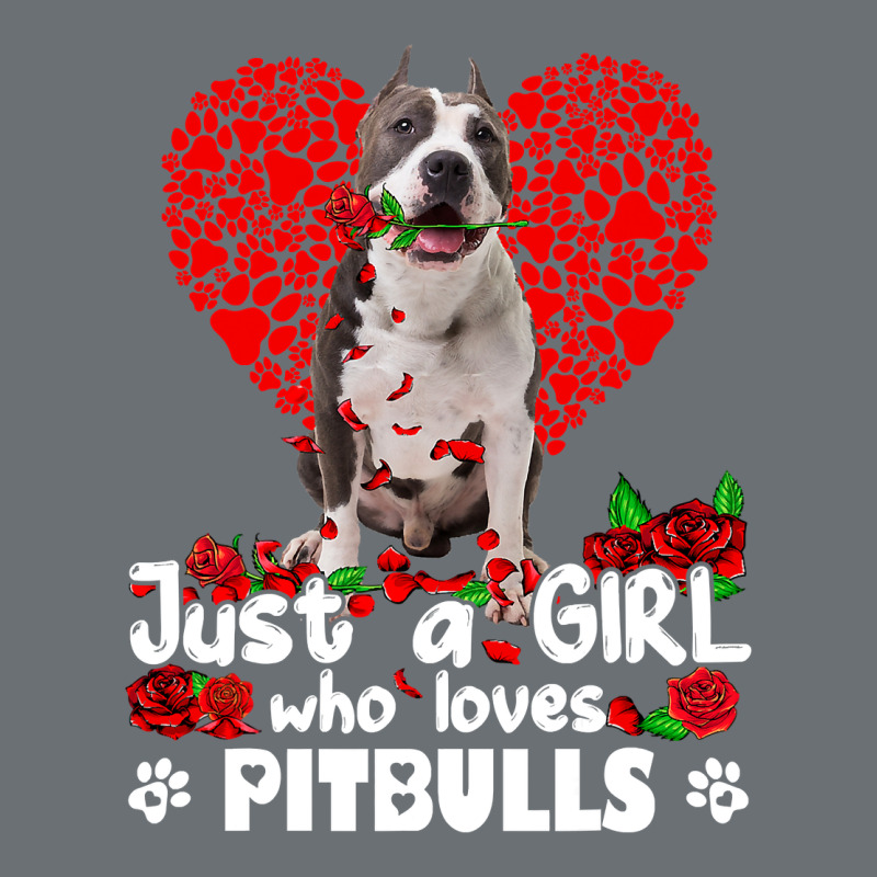 Pitbull Lover Dog Roses Funny Just A Girl Who Loves Pitbull 213 Pitbul Premium Hoodie by linhVisuals | Teevron