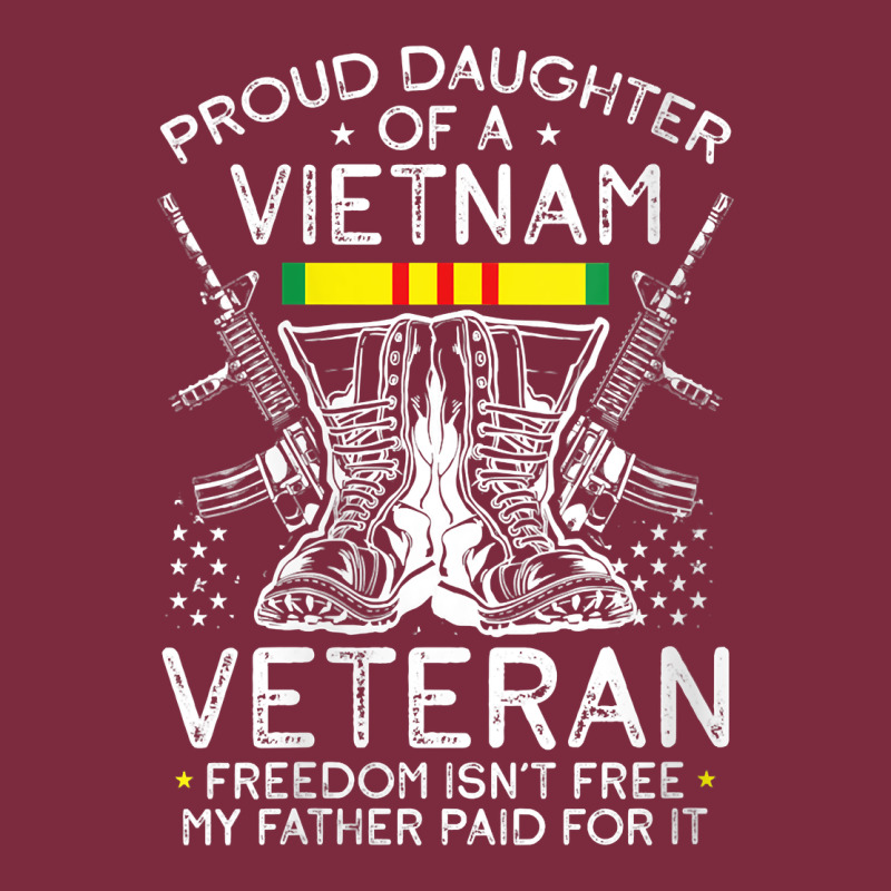 Womens Proud Daughter Of A Vietnam Veteran Freedom Isn't Free V Neck T Premium Hoodie by linhVisuals | Teevron