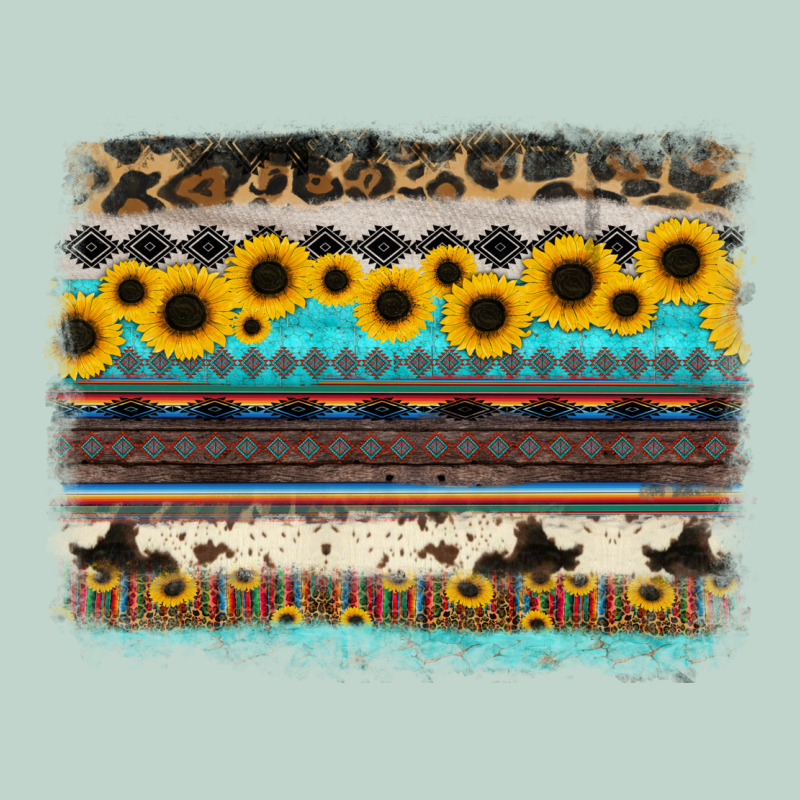 Sunflower Aztec Serape Cowhide Background Zipper Hoodie by RanaPortraitStore | Teevron