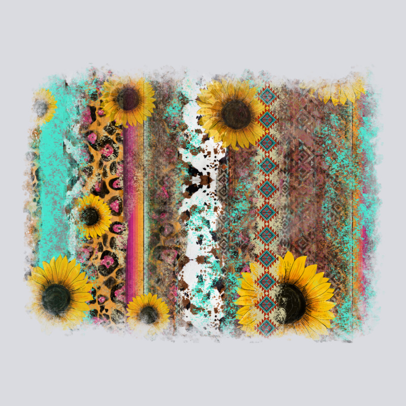 Aztec Leopard Turquoise Sunflower Background Zipper Hoodie by RanaPortraitStore | Teevron