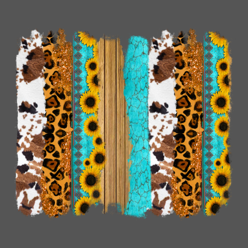Turquoise Sunflowers Cowhide Leopard Glitter Background Zipper Hoodie by RanaPortraitStore | Teevron