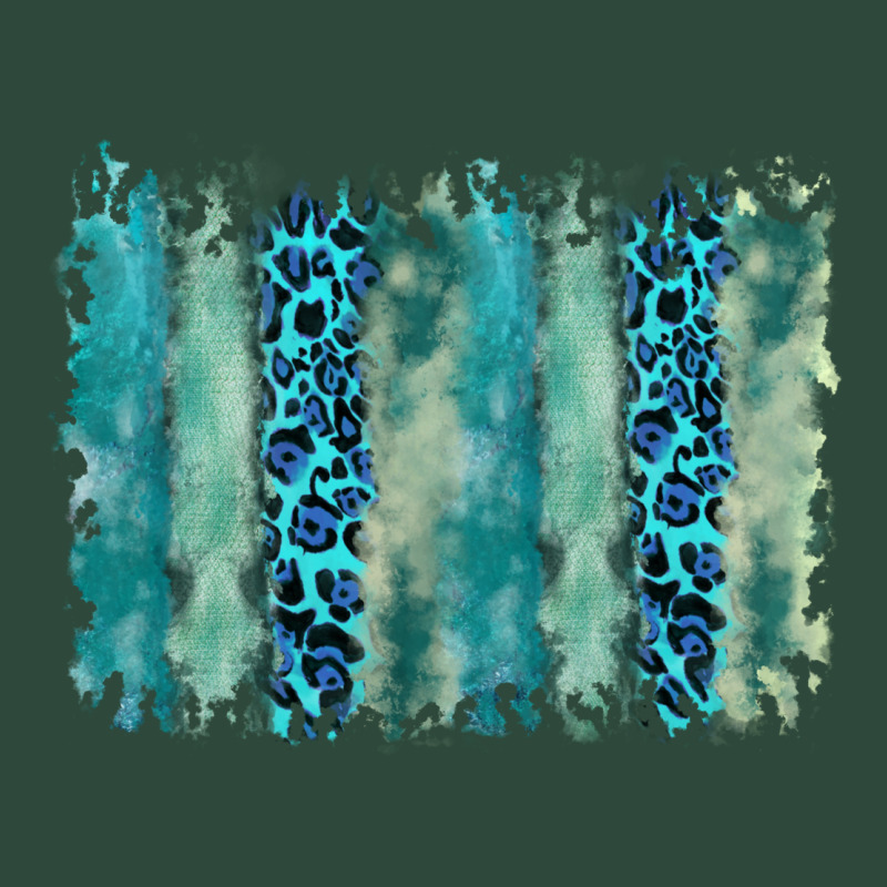 Turquoise Leopard Watercolor Brushstroke Background Zipper Hoodie by RanaPortraitStore | Teevron