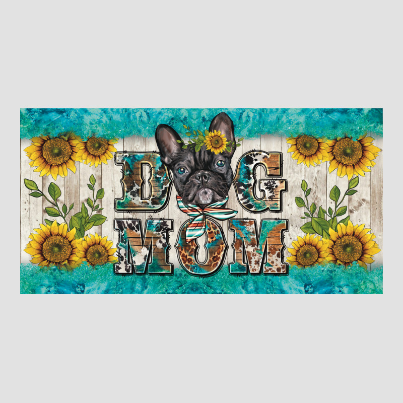 Dog Mom French  Bulldog License Plate Template Premium Hoodie by BarkalooDesign | Teevron