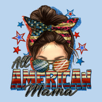 All American Mama Messy Bun 4th Of July Classic Tee | Teevron