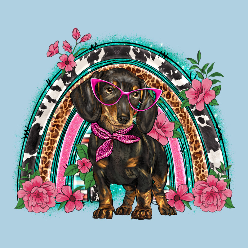 Dachshund Dog Pink  Floral Rainbow Premium Hoodie by BarkalooDesign | Teevron