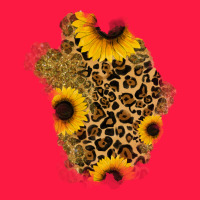 Glitter Sunflowers Leopard Patch Zipper Hoodie | Teevron