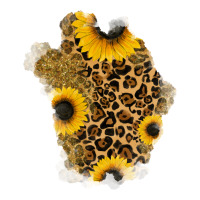 glitter sunflowers leopard patch | Teevron