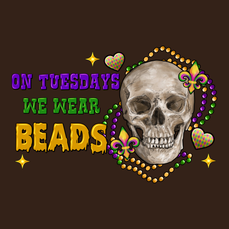 On Tuesdays We Wear Beads Skull Heavy Core Tee by FaDigitalArtStudio | Teevron