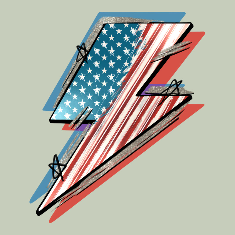 American Flag Lightning Bolt 4th Of July Classic Tee by FaDigitalArtStudio | Teevron