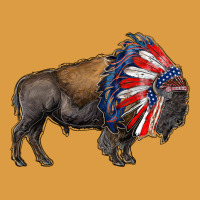 American Bison With Indian Headdress Urban Heavy Tee | Teevron