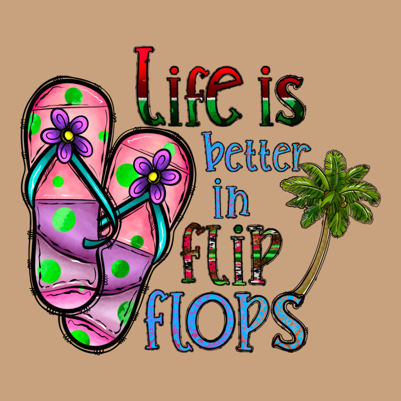 Life Is Better İn Flip Flops Vintage Tee by CowhideDigitalArt | Teevron