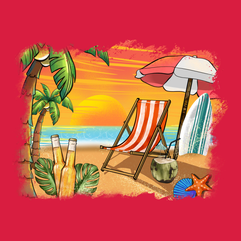 Sunset Beach Background Premium Hoodie by BarkalooDesign | Teevron