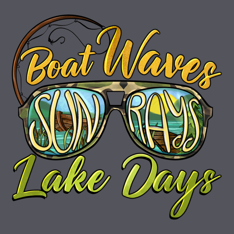 Boat Waves Sun Rays Lake Days Vintage Hoodie by BarkalooDesign | Teevron