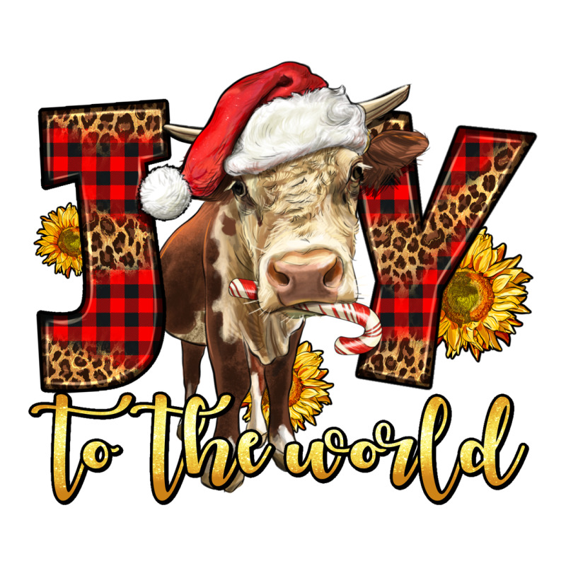 Joy To The World Christmas Cow Ladies Tee by LillyAllenDesigns | Teevron