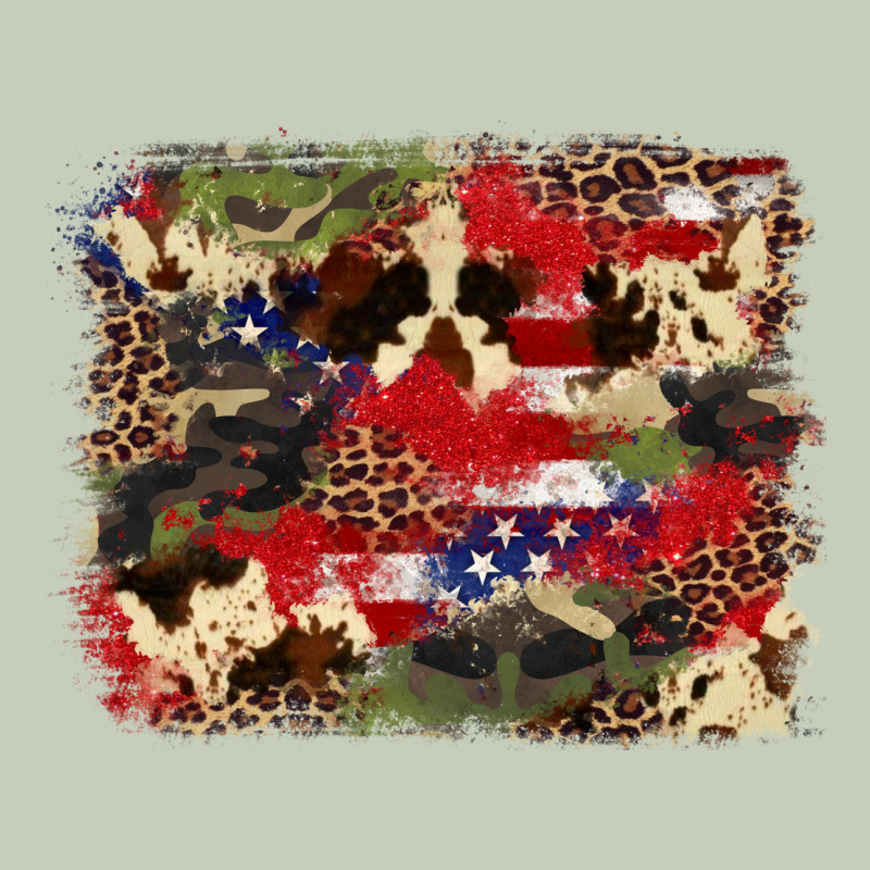 4th Of July American Flagcowhide  Leopard Backgrou Classic Tee by FaDigitalArtStudio | Teevron