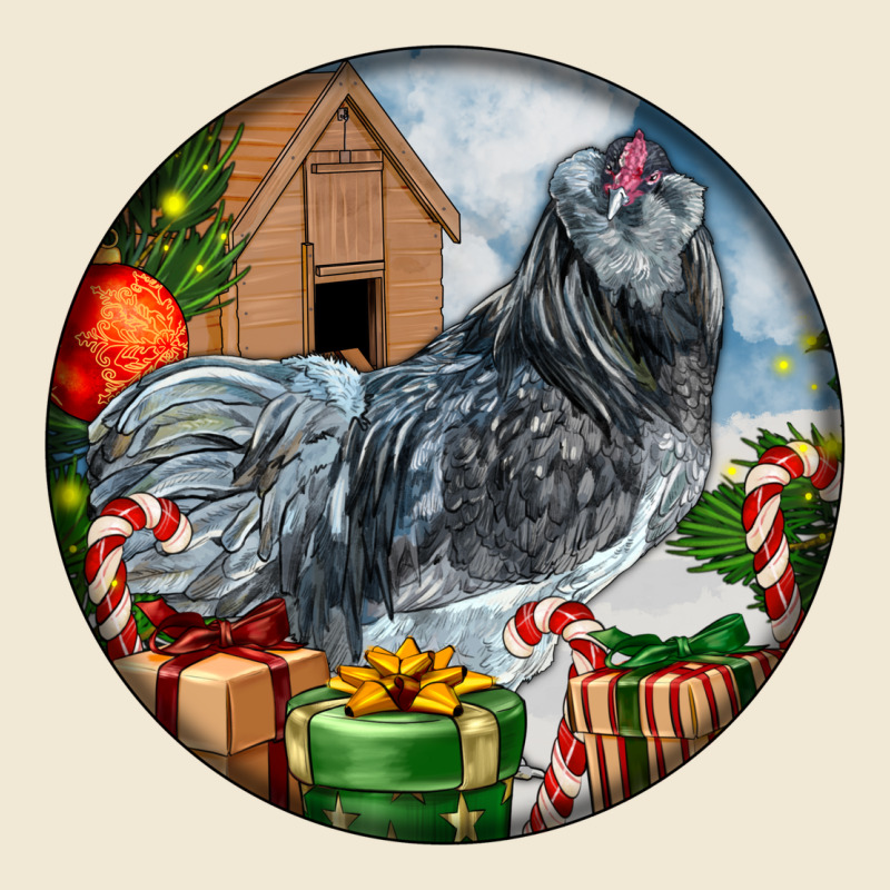 Ameraucana Rooster Christmas Ladies Tee by LillyAllenDesigns | Teevron