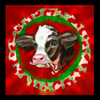 Christmas Holstein Calf Face Ladies Tee | Teevron