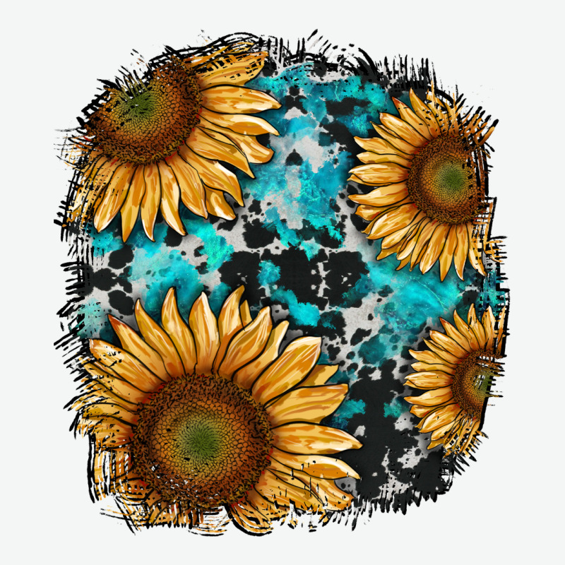 Sunflower Cowhide And Turquoise Patches Urban Heavy Tee by RanaPortraitStore | Teevron