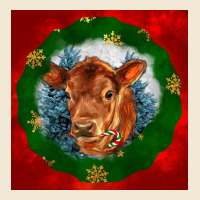 Christmas Red Angus Calf Head Ladies Tee | Teevron