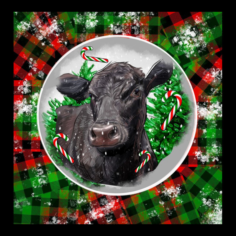Christmas Black Angus Cow Ladies Tee by LillyAllenDesigns | Teevron
