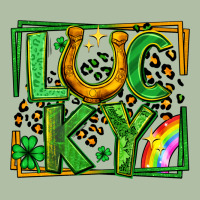 Lucky Horseshoe St Patricks Day Leopard Frame Urban Heavy Tee | Teevron