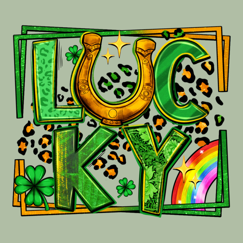 Lucky Horseshoe St Patricks Day Leopard Frame Urban Heavy Tee by LillyAllenDesigns | Teevron